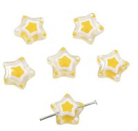 2 Pieces 13mm Hole 1~1.9mm Glass Star Beads sku image 6