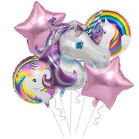 Cute Rainbow Star Unicorn Aluminum Film Home Party Carnival Balloons main image 3
