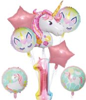 Cute Rainbow Star Unicorn Aluminum Film Home Party Carnival Balloons sku image 15