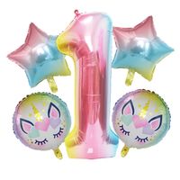 Cute Rainbow Star Unicorn Aluminum Film Home Party Carnival Balloons sku image 5
