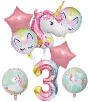 Cute Rainbow Star Unicorn Aluminum Film Home Party Carnival Balloons sku image 17
