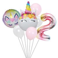Cute Rainbow Star Unicorn Aluminum Film Home Party Carnival Balloons sku image 7