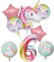 Cute Rainbow Star Unicorn Aluminum Film Home Party Carnival Balloons sku image 20