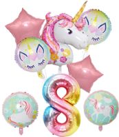 Cute Rainbow Star Unicorn Aluminum Film Home Party Carnival Balloons sku image 22