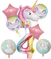 Cute Rainbow Star Unicorn Aluminum Film Home Party Carnival Balloons sku image 18