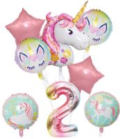 Cute Rainbow Star Unicorn Aluminum Film Home Party Carnival Balloons sku image 16