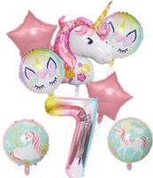 Cute Rainbow Star Unicorn Aluminum Film Home Party Carnival Balloons sku image 21