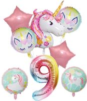 Cute Rainbow Star Unicorn Aluminum Film Home Party Carnival Balloons sku image 23