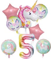 Cute Rainbow Star Unicorn Aluminum Film Home Party Carnival Balloons sku image 19