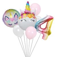Cute Rainbow Star Unicorn Aluminum Film Home Party Carnival Balloons sku image 9