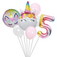 Cute Rainbow Star Unicorn Aluminum Film Home Party Carnival Balloons sku image 10