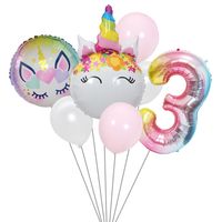 Cute Rainbow Star Unicorn Aluminum Film Home Party Carnival Balloons sku image 8