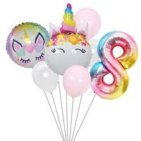 Cute Rainbow Star Unicorn Aluminum Film Home Party Carnival Balloons sku image 13