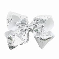 Kid's Sweet Shiny Bow Knot Cloth Sequins Hair Clip sku image 3