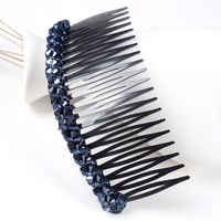 Women's Simple Style Geometric Plastic Rhinestones Insert Comb sku image 2