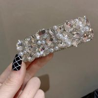 Women's Glam Shiny Geometric Artificial Pearl Rhinestone Hair Clip sku image 1