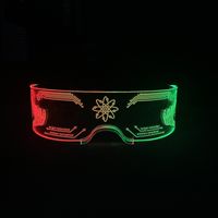 Punk Color Block Arylic Holiday Party Carnival Luminous Glasses sku image 5