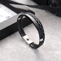 Casual Simple Style Geometric Pu Leather Polishing Unisex Bracelets main image 5