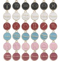 A Pack Of 12 Simple Style Constellation Alloy Enamel Jewelry Accessories main image 1