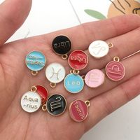 A Pack Of 12 Simple Style Constellation Alloy Enamel Jewelry Accessories main image 5
