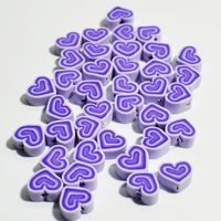 100 PCS/Package Soft Clay Heart Shape Beads main image 3