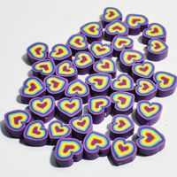 100 PCS/Package Soft Clay Heart Shape Beads main image 4