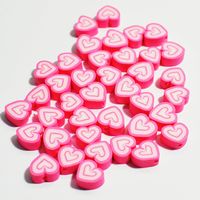 100 PCS/Package Soft Clay Heart Shape Beads sku image 1