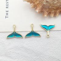 1 Piece Simple Style Heart Shape Mermaid Fish Scales Alloy Enamel Pendant Jewelry Accessories sku image 1