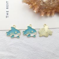 1 Piece Simple Style Heart Shape Mermaid Fish Scales Alloy Enamel Pendant Jewelry Accessories sku image 6
