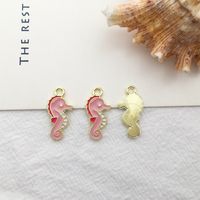 1 Piece Simple Style Heart Shape Mermaid Fish Scales Alloy Enamel Pendant Jewelry Accessories sku image 3