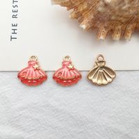 1 Piece Simple Style Heart Shape Mermaid Fish Scales Alloy Enamel Pendant Jewelry Accessories sku image 8