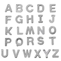 50 Pcs/package Simple Style Letter Stainless Steel Pendant Jewelry Accessories main image 1