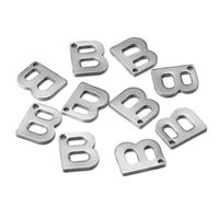50 Pcs/package Simple Style Letter Stainless Steel Pendant Jewelry Accessories sku image 2