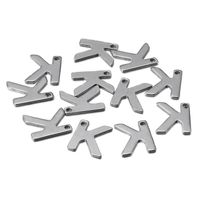 50 Pcs/package Simple Style Letter Stainless Steel Pendant Jewelry Accessories sku image 11