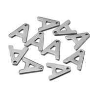 50 Pcs/package Simple Style Letter Stainless Steel Pendant Jewelry Accessories sku image 1