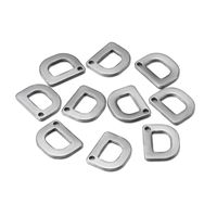50 Pcs/package Simple Style Letter Stainless Steel Pendant Jewelry Accessories sku image 4