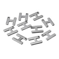 50 Pcs/package Simple Style Letter Stainless Steel Pendant Jewelry Accessories sku image 8