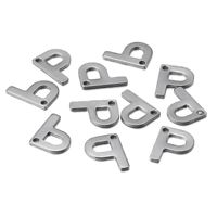 50 Pcs/package Simple Style Letter Stainless Steel Pendant Jewelry Accessories sku image 16