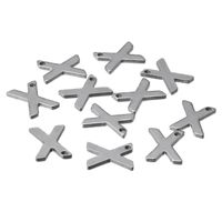 50 Pcs/package Simple Style Letter Stainless Steel Pendant Jewelry Accessories sku image 24
