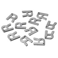 50 Pcs/package Simple Style Letter Stainless Steel Pendant Jewelry Accessories sku image 18