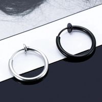 1 Pair Punk Simple Style Geometric Stainless Steel Hoop Earrings Ear Cuffs main image 4