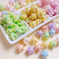 10 Pcs/package Ig Style Simple Style Pentagram Plastic Plating Beads Jewelry Accessories main image 6
