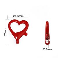 10 PCS/Package Alloy Heart Shape Lobster Clasp Simple Style main image 2