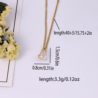 Elegant Simple Style Shiny Round Square Stainless Steel Copper Plating Inlay Zircon 18k Gold Plated Pendant Necklace main image 3