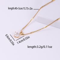 Elegant Simple Style Shiny Round Square Stainless Steel Copper Plating Inlay Zircon 18k Gold Plated Pendant Necklace main image 2