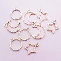 10 Pcs/package Simple Style Circle Star Moon Alloy Plating Jewelry Accessories main image 1