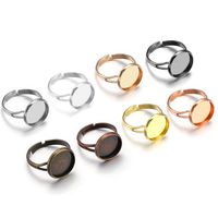 10 Stück/Paket Kupfer Einfarbig Ring Zubehör Einfacher Stil main image 5