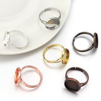 10 Stück/Paket Kupfer Einfarbig Ring Zubehör Einfacher Stil main image 1