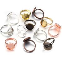 10 Stück/Paket Kupfer Einfarbig Ring Zubehör Einfacher Stil main image 2