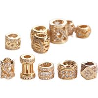 1 Piece Simple Style Round Solid Color Copper Plating Inlay Beads Jewelry Accessories main image 5